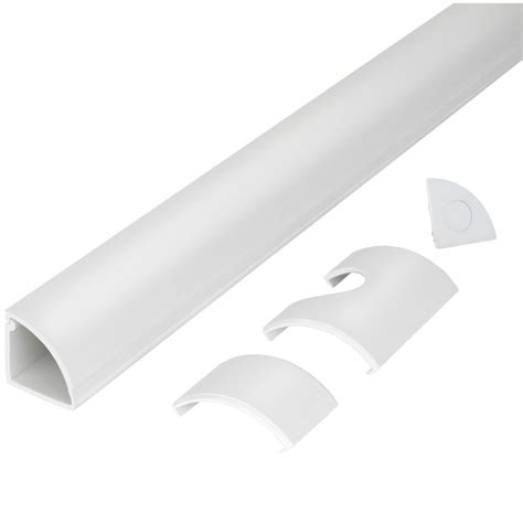 5 ft. 1/4 Round Baseboard Cord Channel, White 